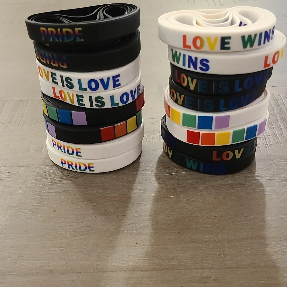 Colorful Rainbow Pride and Love Wristbands